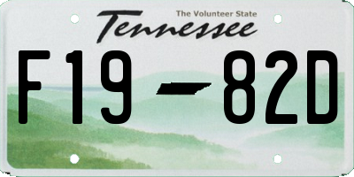 TN license plate F1982D