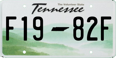 TN license plate F1982F