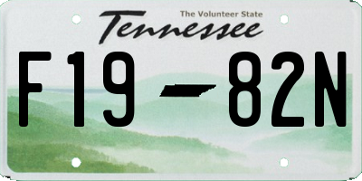 TN license plate F1982N