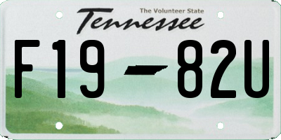TN license plate F1982U
