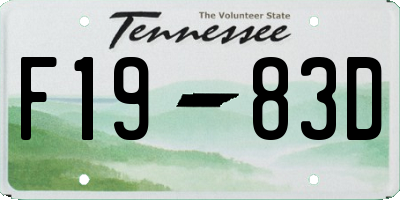 TN license plate F1983D