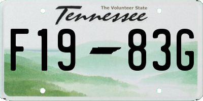 TN license plate F1983G