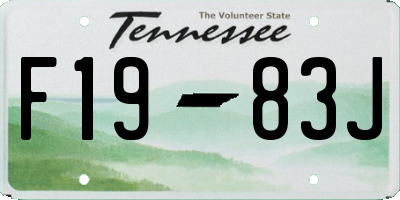 TN license plate F1983J