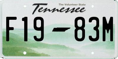 TN license plate F1983M
