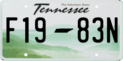 TN license plate F1983N