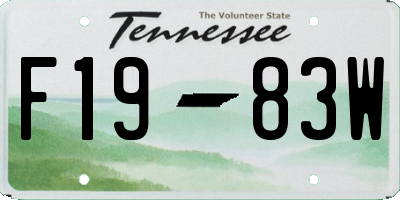 TN license plate F1983W