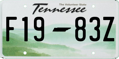 TN license plate F1983Z