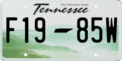 TN license plate F1985W