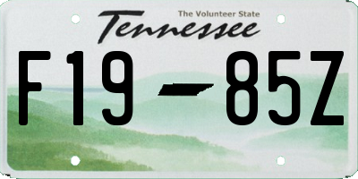 TN license plate F1985Z