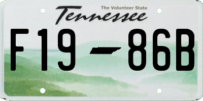 TN license plate F1986B