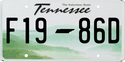 TN license plate F1986D