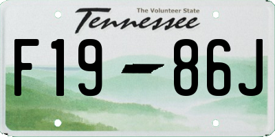 TN license plate F1986J