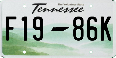 TN license plate F1986K