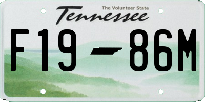 TN license plate F1986M
