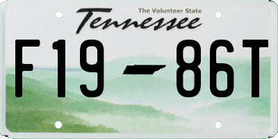 TN license plate F1986T