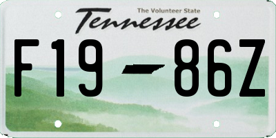 TN license plate F1986Z