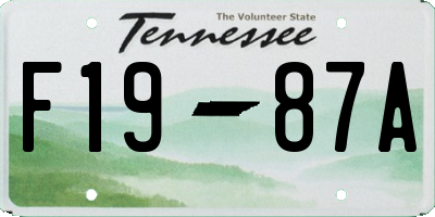 TN license plate F1987A