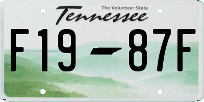 TN license plate F1987F