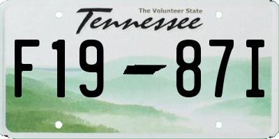 TN license plate F1987I