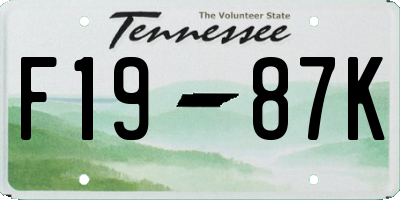 TN license plate F1987K