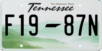 TN license plate F1987N