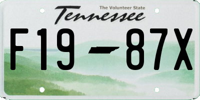 TN license plate F1987X