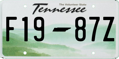 TN license plate F1987Z