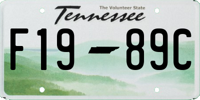 TN license plate F1989C
