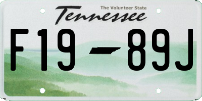 TN license plate F1989J