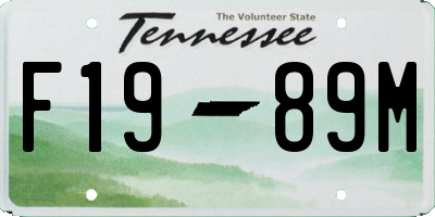 TN license plate F1989M