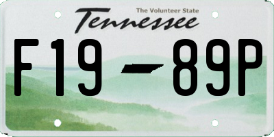 TN license plate F1989P