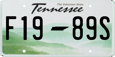 TN license plate F1989S