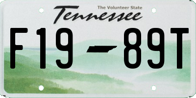 TN license plate F1989T