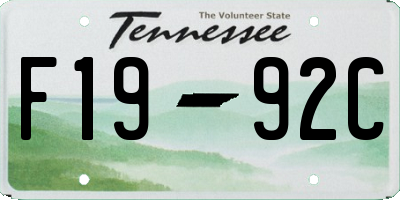 TN license plate F1992C