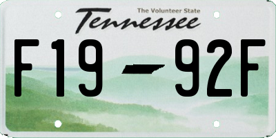 TN license plate F1992F