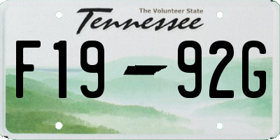 TN license plate F1992G