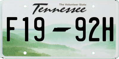 TN license plate F1992H