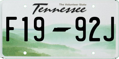 TN license plate F1992J