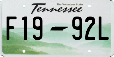 TN license plate F1992L