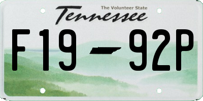 TN license plate F1992P