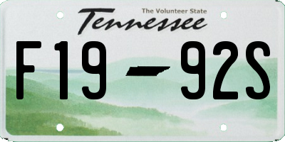 TN license plate F1992S