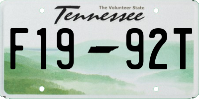 TN license plate F1992T