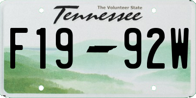 TN license plate F1992W