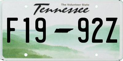 TN license plate F1992Z