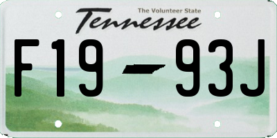 TN license plate F1993J