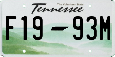 TN license plate F1993M
