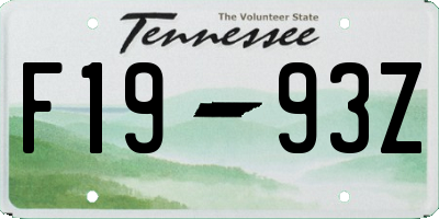 TN license plate F1993Z