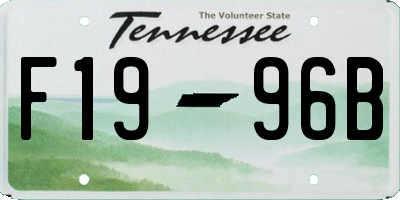 TN license plate F1996B