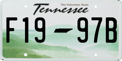 TN license plate F1997B