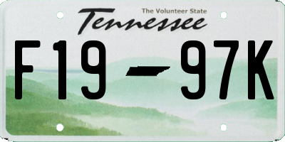 TN license plate F1997K
